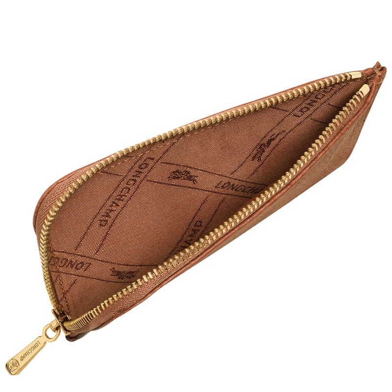 Longchamp Le Foulonné Card Holder Caramel | 1342KVCMX