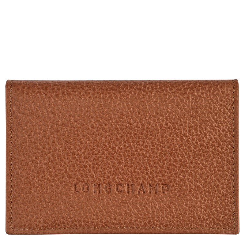 Longchamp Le Foulonné Card Holder Caramel | 9723HWPNK