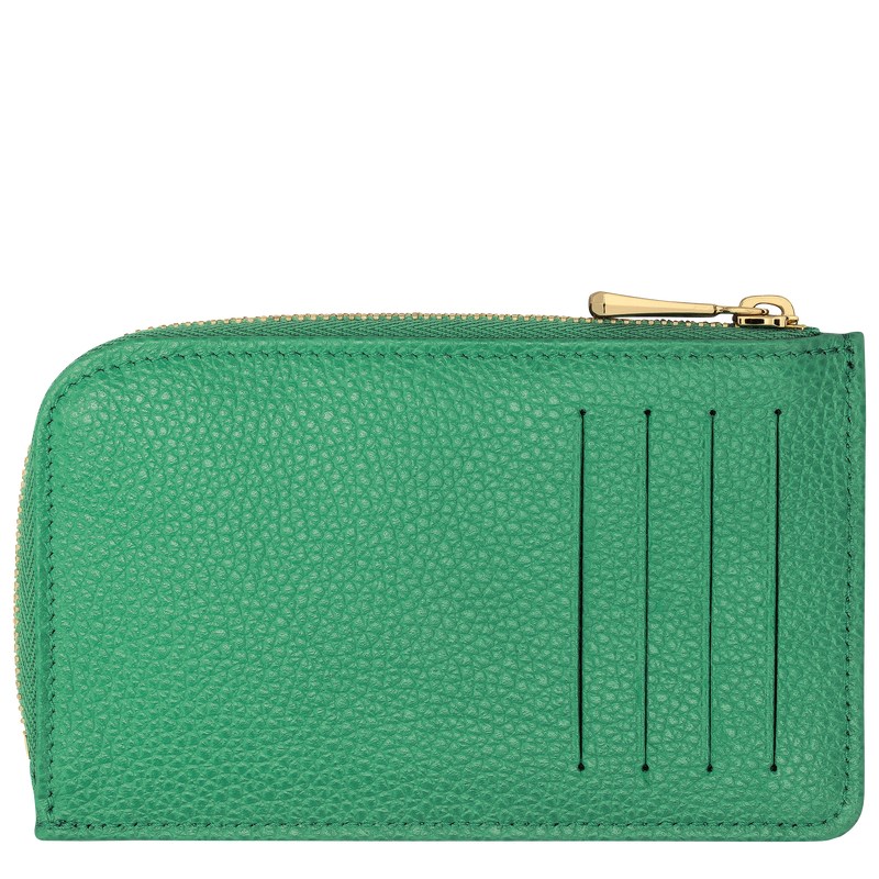 Longchamp Le Foulonné Card Holder Grün | 3169LJQGF