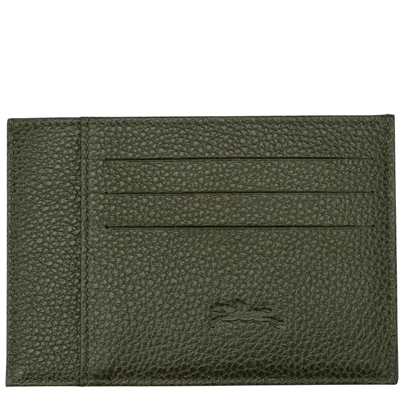 Longchamp Le Foulonné Card Holder Khaki | 5381ZPJFC