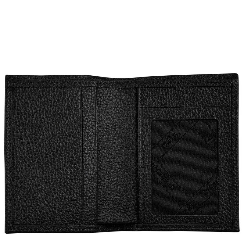 Longchamp Le Foulonné Card Holder Schwarz | 9367WKCTU