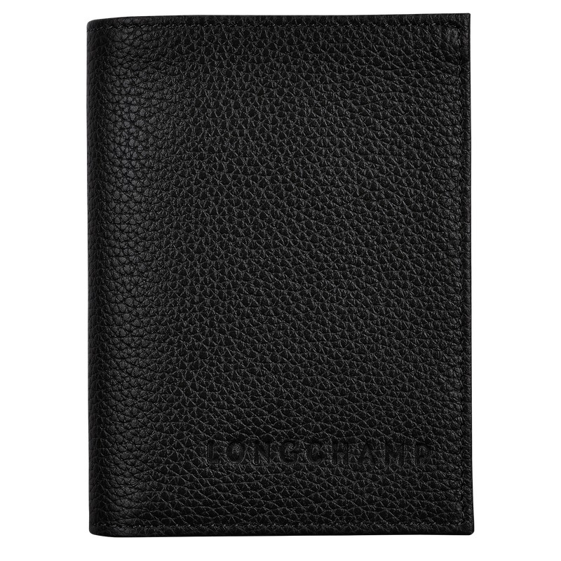 Longchamp Le Foulonné Card Holder Schwarz | 9367WKCTU