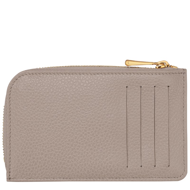 Longchamp Le Foulonné Card Holder Turtledove | 0285OWNDQ