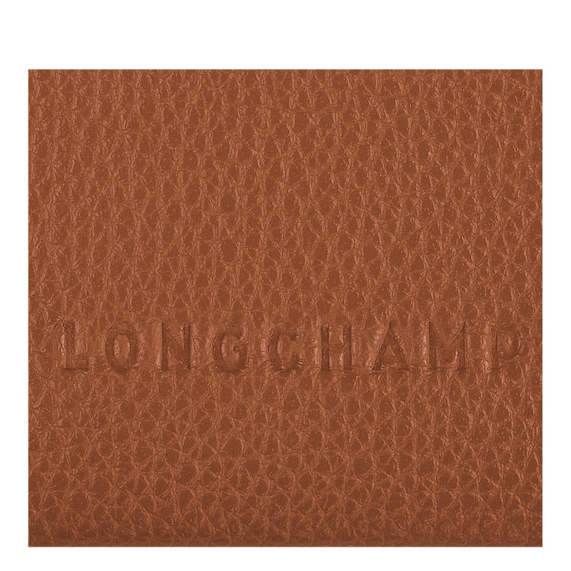 Longchamp Le Foulonné Cardholder Caramel | 0192YIGSP