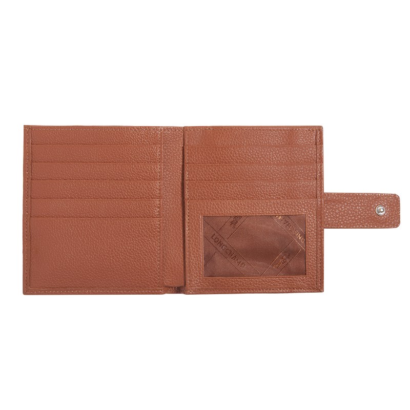 Longchamp Le Foulonné Compact Wallet Caramel | 4903OAJBC