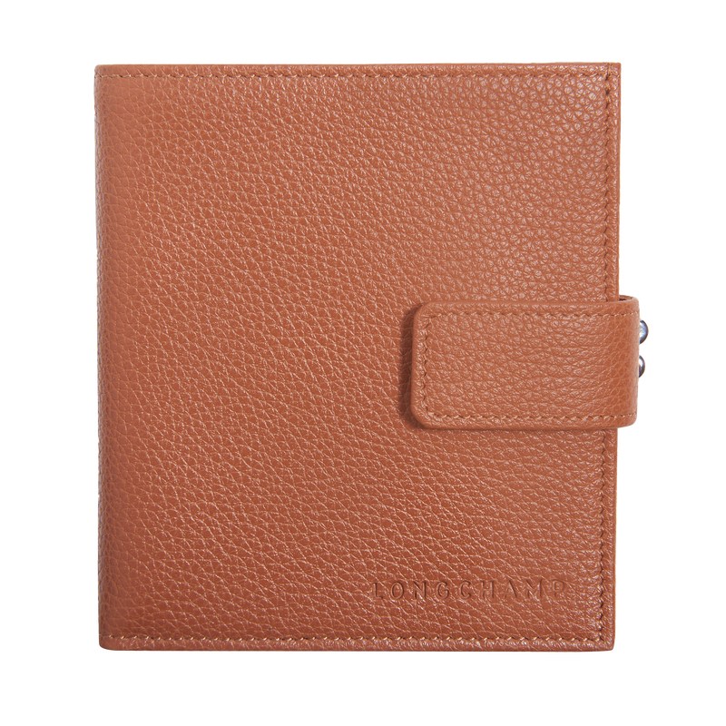 Longchamp Le Foulonné Compact Wallet Caramel | 4903OAJBC