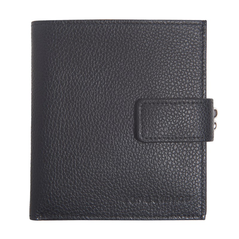 Longchamp Le Foulonné Compact Wallet Schwarz | 9568UJPKC