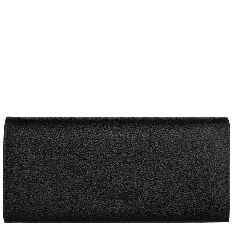 Longchamp Le Foulonné Continental Wallet Schwarz | 0418KZYND