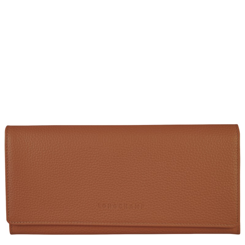 Longchamp Le Foulonné Continental Wallet Caramel | 9375ZBCES