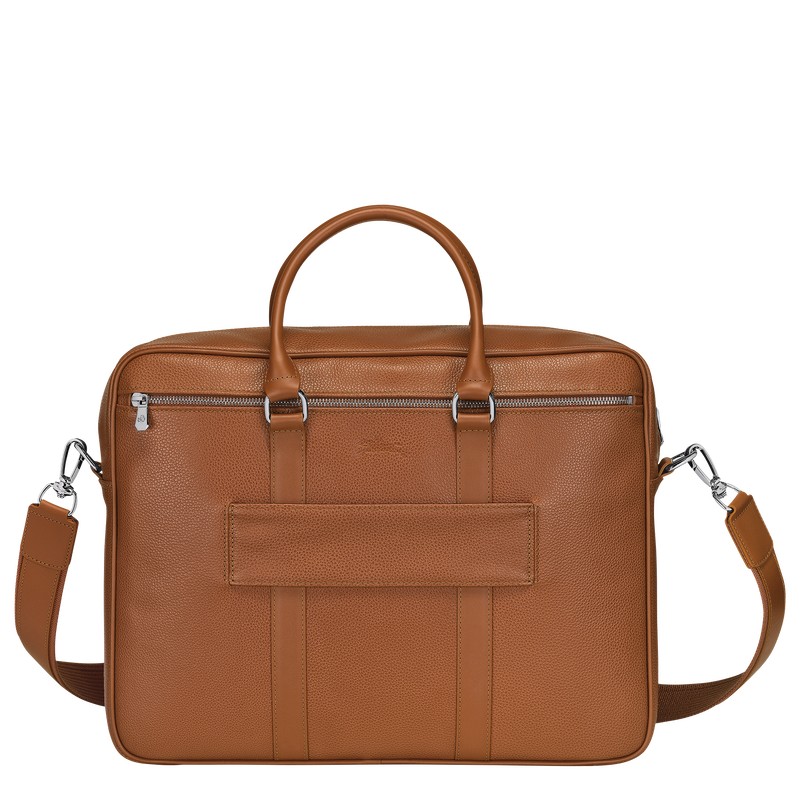 Longchamp Le Foulonné M Briefcase Caramel | 2548ICSGX