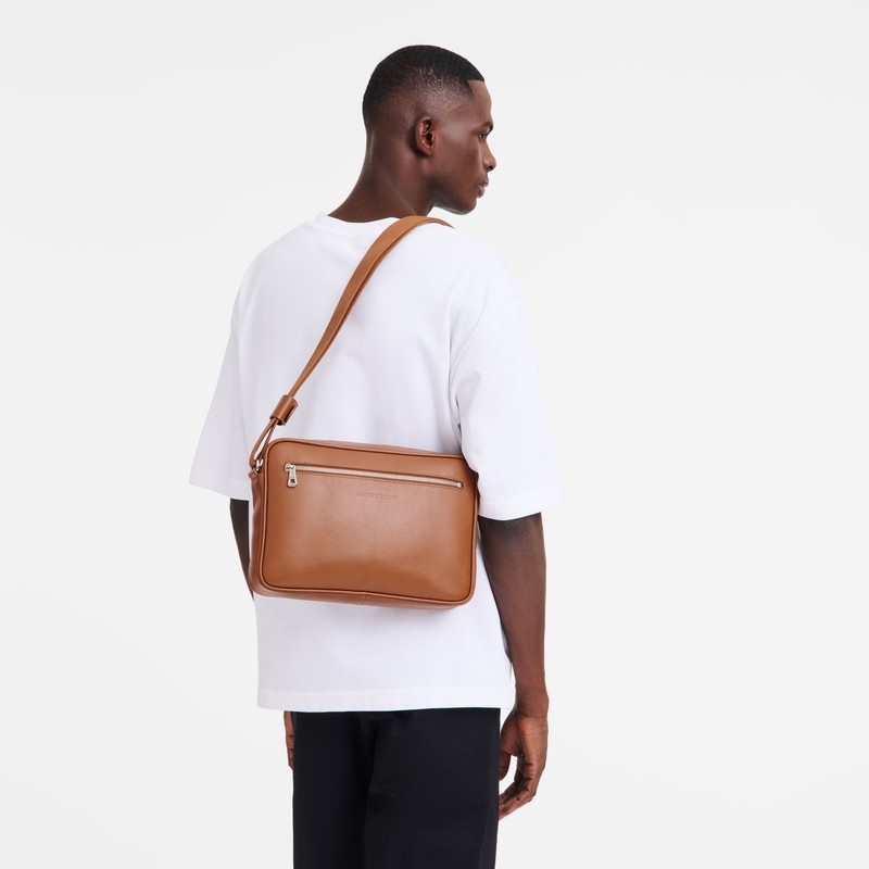 Longchamp Le Foulonné M Camera Bag Caramel | 2056AFXQZ