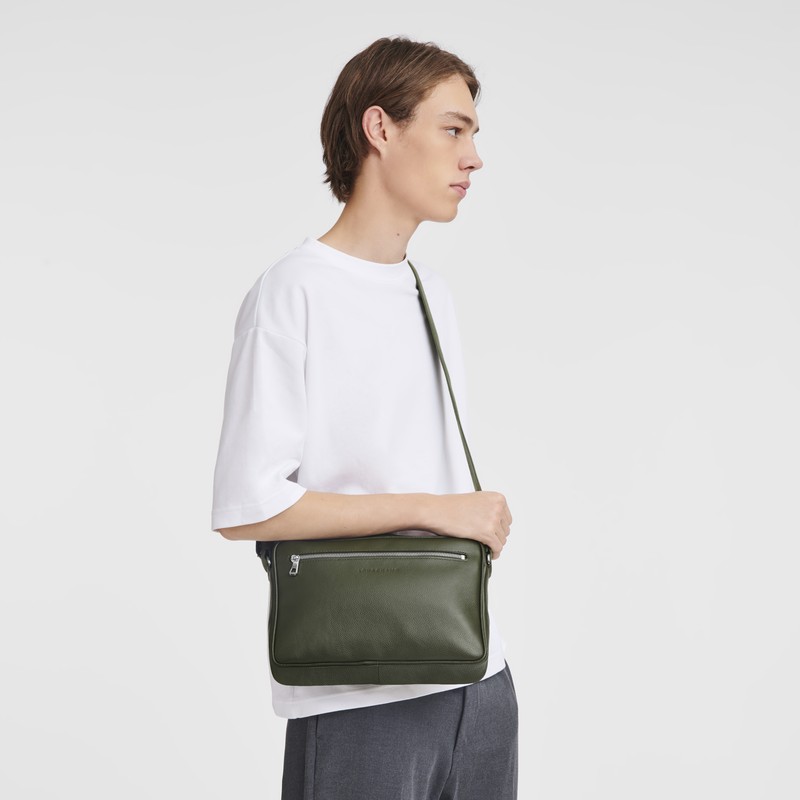 Longchamp Le Foulonné M Camera Bag Khaki | 0789FJCPN