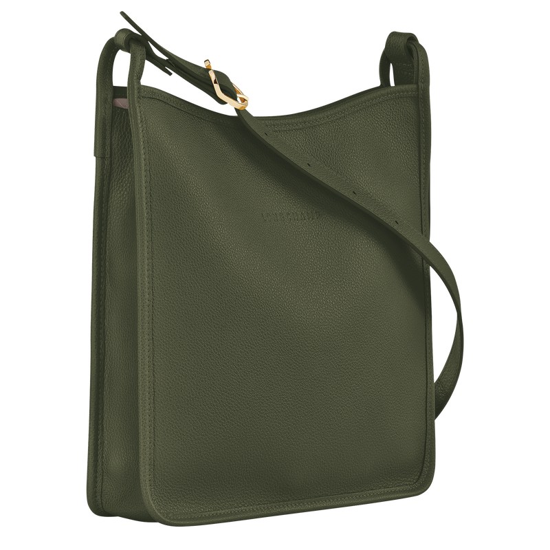 Longchamp Le Foulonné M Crossbody Bag Khaki | 5896XIYRC