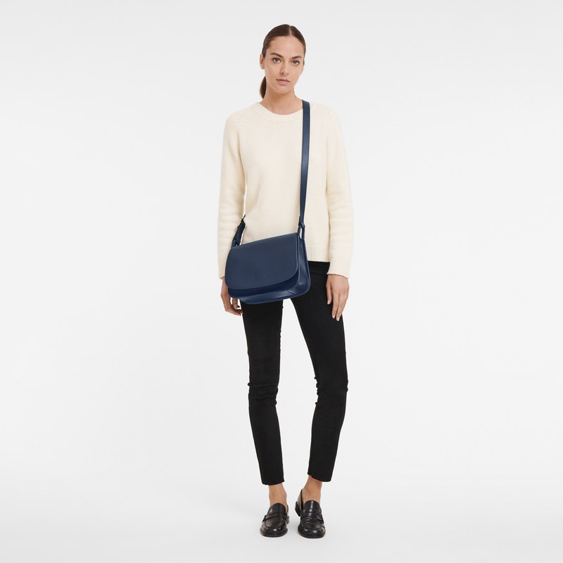 Longchamp Le Foulonné M Crossbody Bag Navy | 4039QUXTA