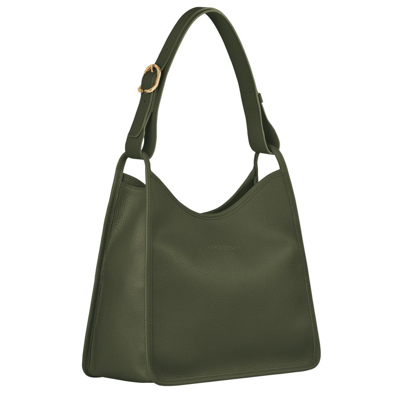 Longchamp Le Foulonné M Hobo Bag Khaki | 4793ILMJF