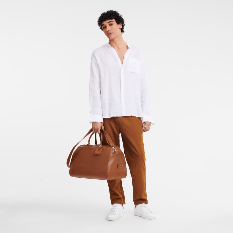 Longchamp Le Foulonné M Travel Bag Caramel | 7512TZNEG