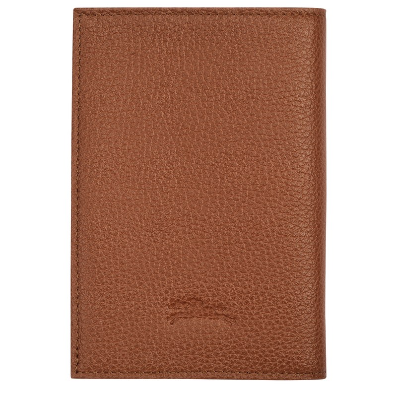 Longchamp Le Foulonné Passport Cover Caramel | 6123JUDPN