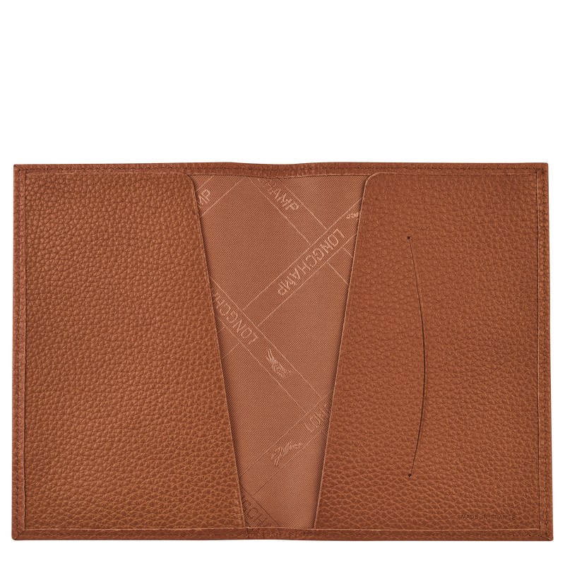 Longchamp Le Foulonné Passport Cover Caramel | 6123JUDPN