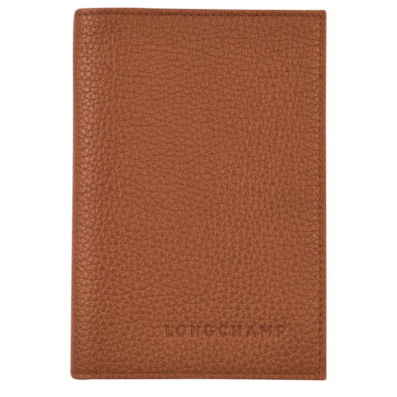 Longchamp Le Foulonné Passport Cover Caramel | 6123JUDPN