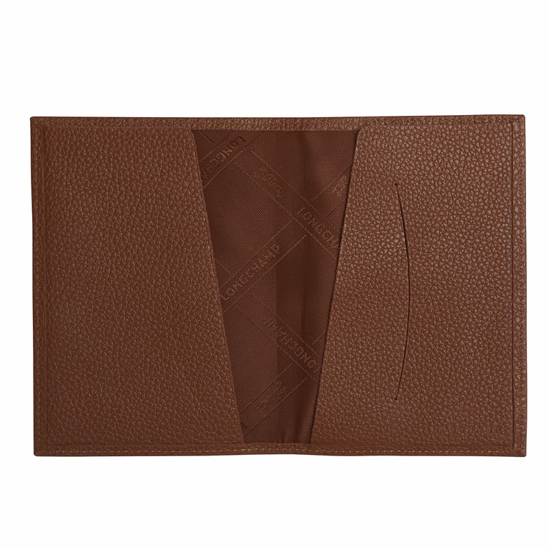 Longchamp Le Foulonné Passport Cover Caramel | 9205ZSOJX