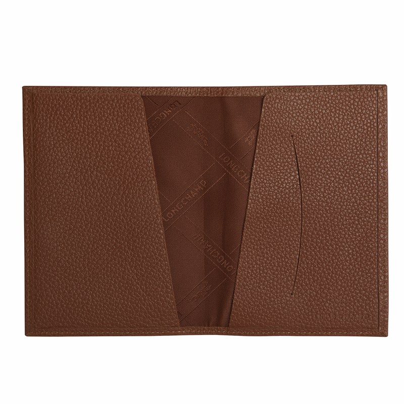 Longchamp Le Foulonné Passport Cover Caramel | 6798OZYJU