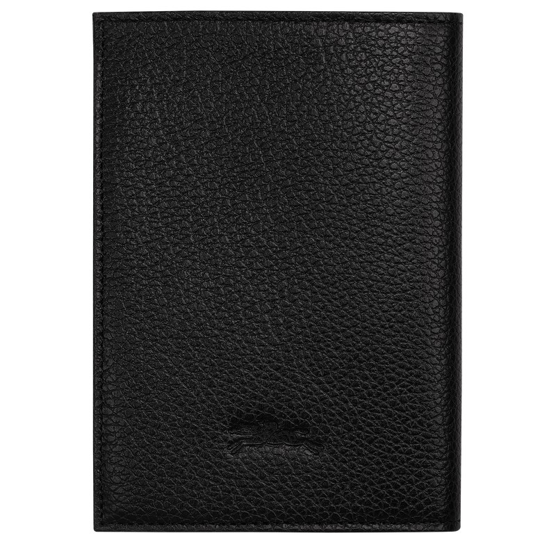 Longchamp Le Foulonné Passport Cover Schwarz | 9413JKHQP