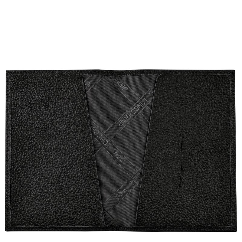 Longchamp Le Foulonné Passport Cover Schwarz | 9413JKHQP