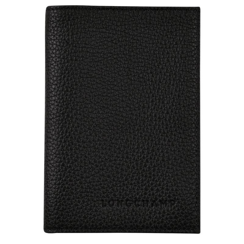 Longchamp Le Foulonné Passport Cover Schwarz | 9413JKHQP