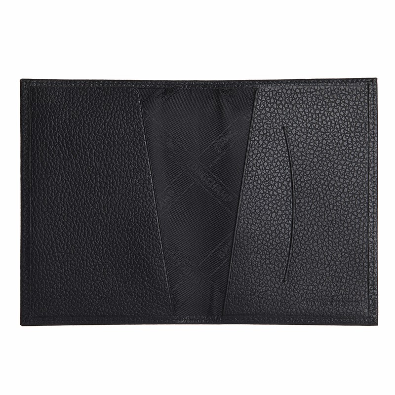 Longchamp Le Foulonné Passport Cover Schwarz | 8259CJUGW