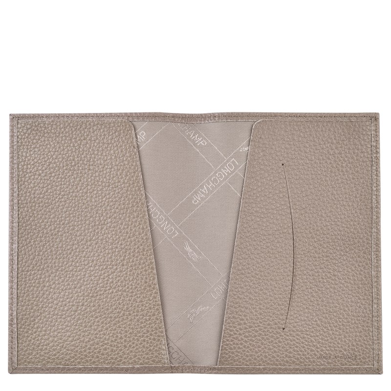 Longchamp Le Foulonné Passport Cover Turtledove | 0591WFSGV