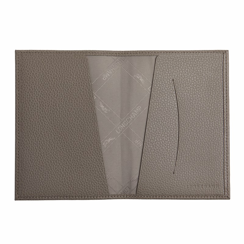 Longchamp Le Foulonné Passport Cover Turtledove | 8194XMYOT