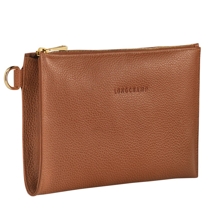 Longchamp Le Foulonné Pouch Caramel | 0943AMUQW