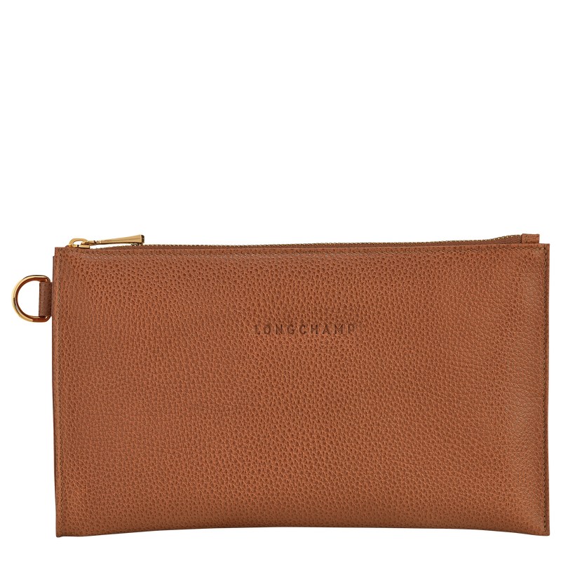 Longchamp Le Foulonné Pouch Caramel | 0943AMUQW