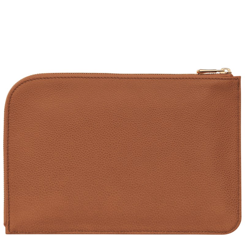 Longchamp Le Foulonné Pouch Caramel | 8392DYZVL