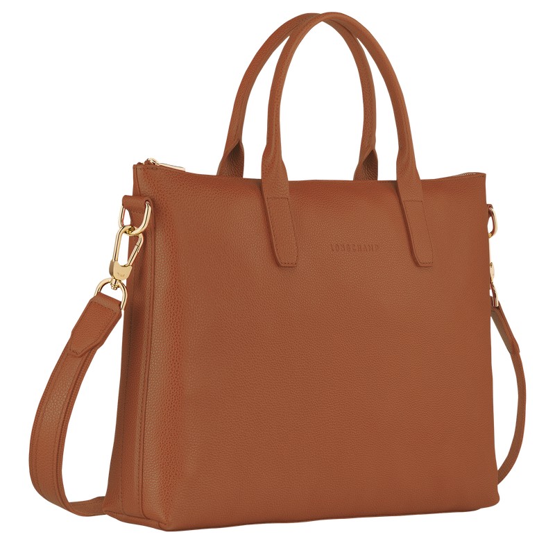 Longchamp Le Foulonné S Briefcase Caramel | 9536GKPZW