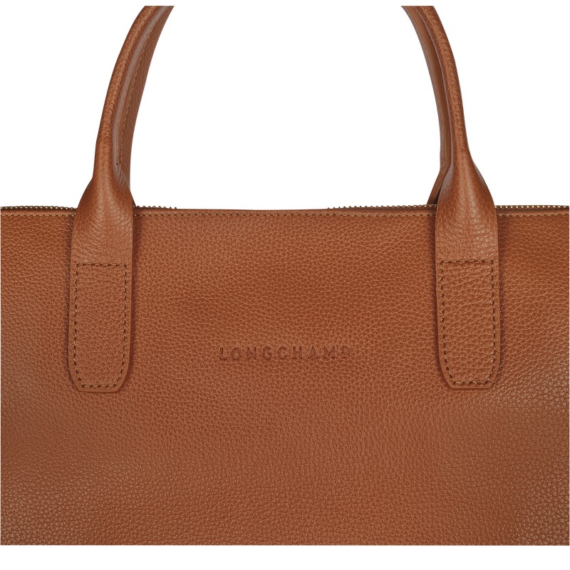 Longchamp Le Foulonné S Briefcase Caramel | 9536GKPZW