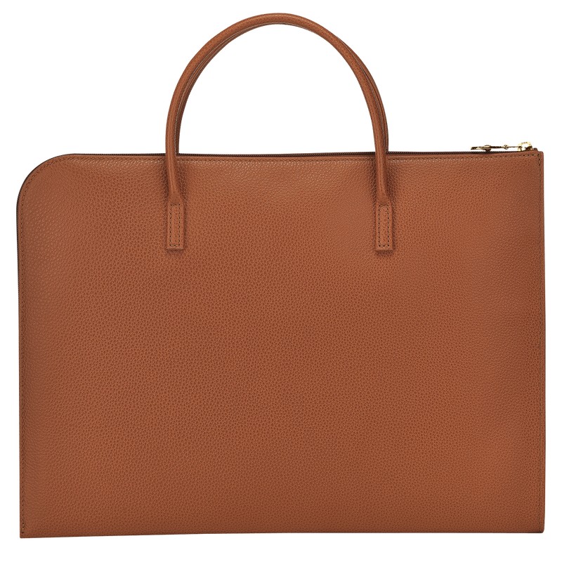 Longchamp Le Foulonné S Briefcase Caramel | 7502SKHIN