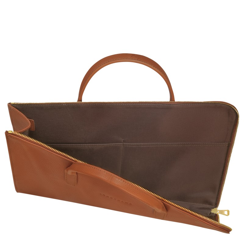 Longchamp Le Foulonné S Briefcase Caramel | 7502SKHIN