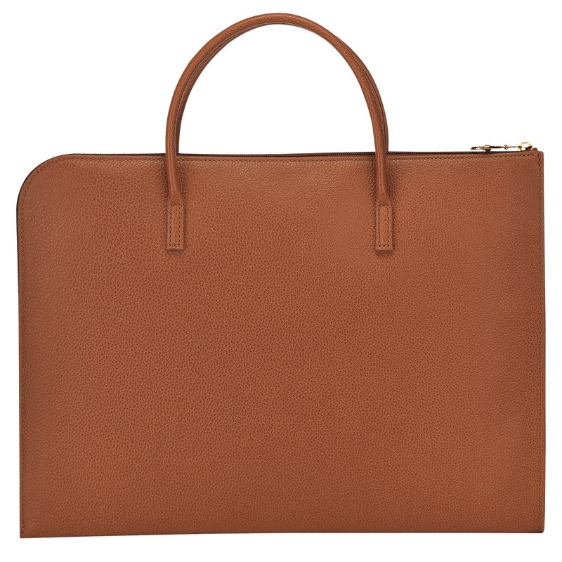 Longchamp Le Foulonné S Briefcase Caramel | 7653SZNMG