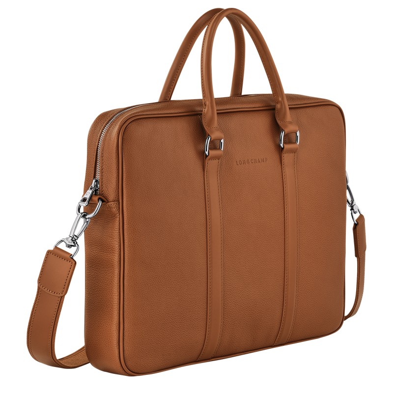 Longchamp Le Foulonné S Briefcase Caramel | 7184VDYNZ