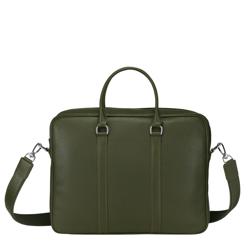 Longchamp Le Foulonné S Briefcase Khaki | 0627ARHLB