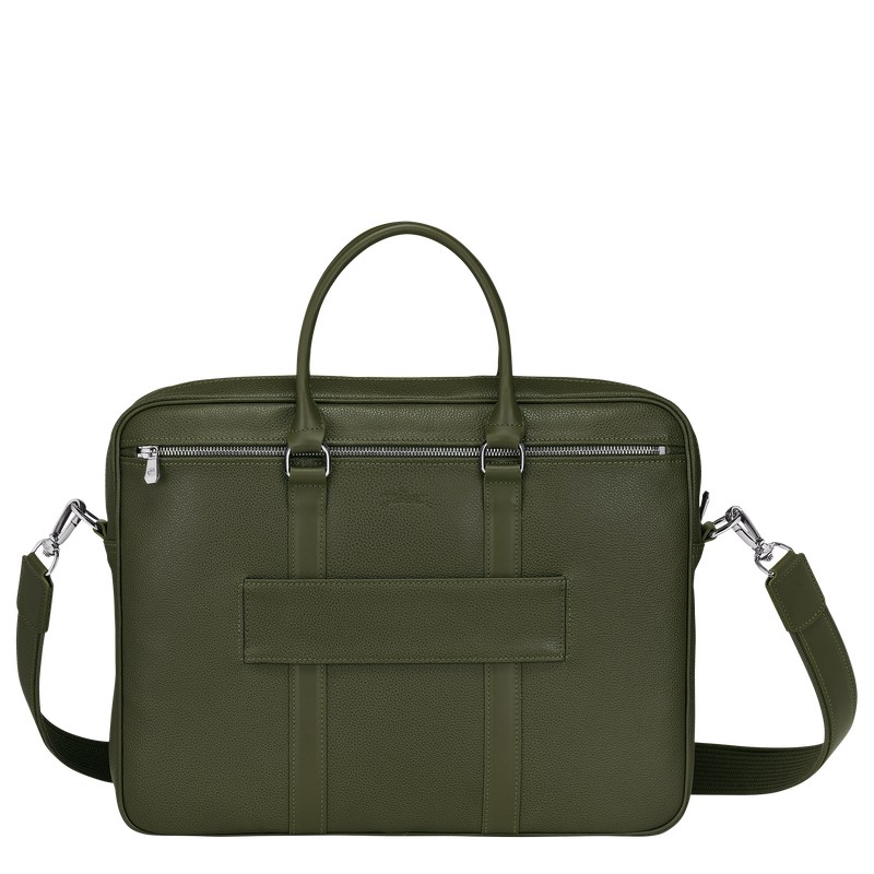 Longchamp Le Foulonné S Briefcase Khaki | 1597JIWKT