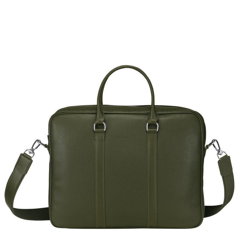 Longchamp Le Foulonné S Briefcase Khaki | 1597JIWKT