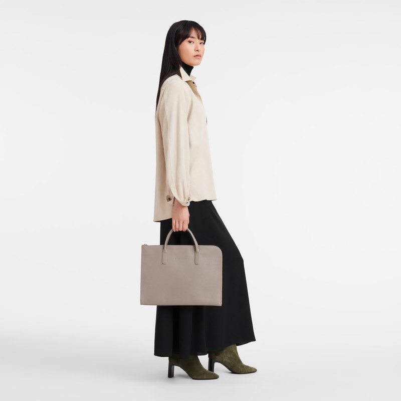 Longchamp Le Foulonné S Briefcase Turtledove | 8501EHAKM