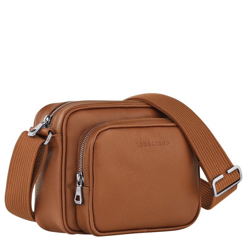 Longchamp Le Foulonné S Camera Bag Caramel | 9712PFMQB