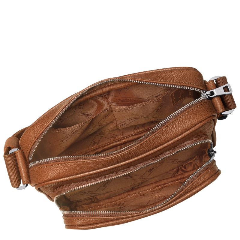 Longchamp Le Foulonné S Camera Bag Caramel | 9712PFMQB