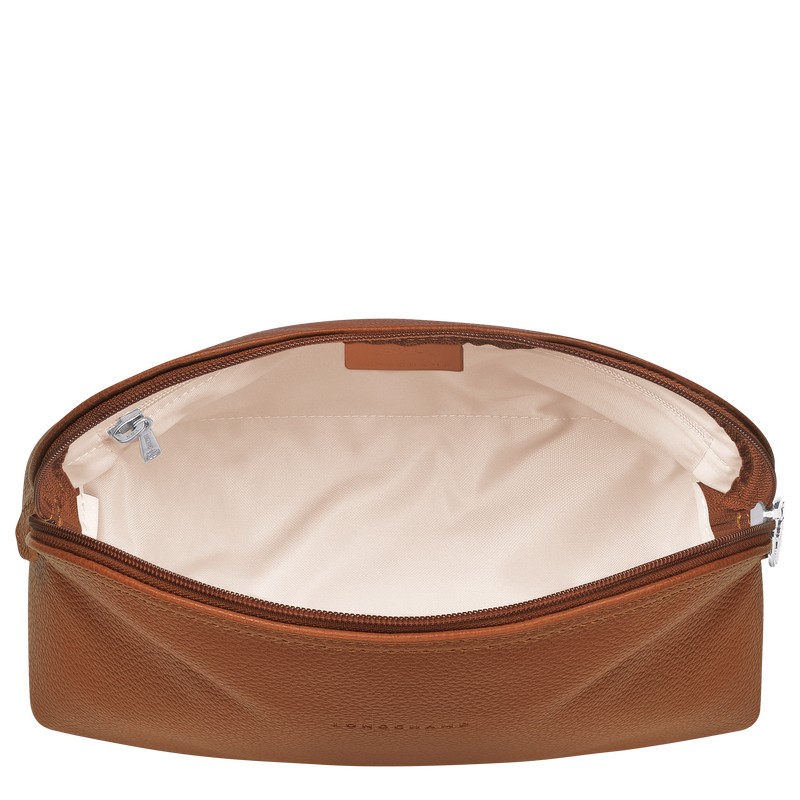 Longchamp Le Foulonné Toiletry Case Caramel | 3829ARHFJ