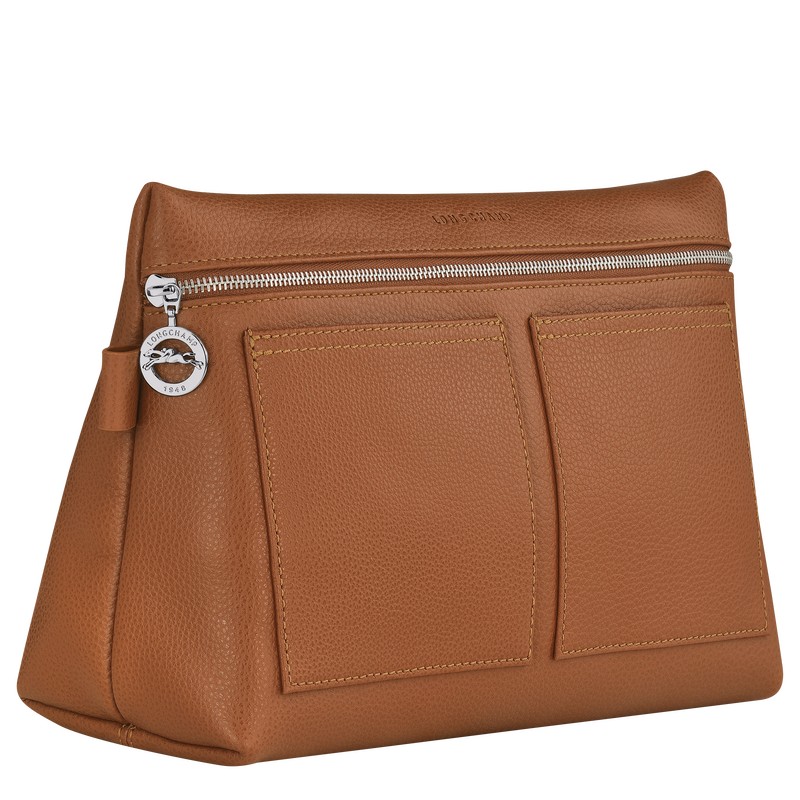 Longchamp Le Foulonné Toiletry Case Caramel | 2678EDVNP