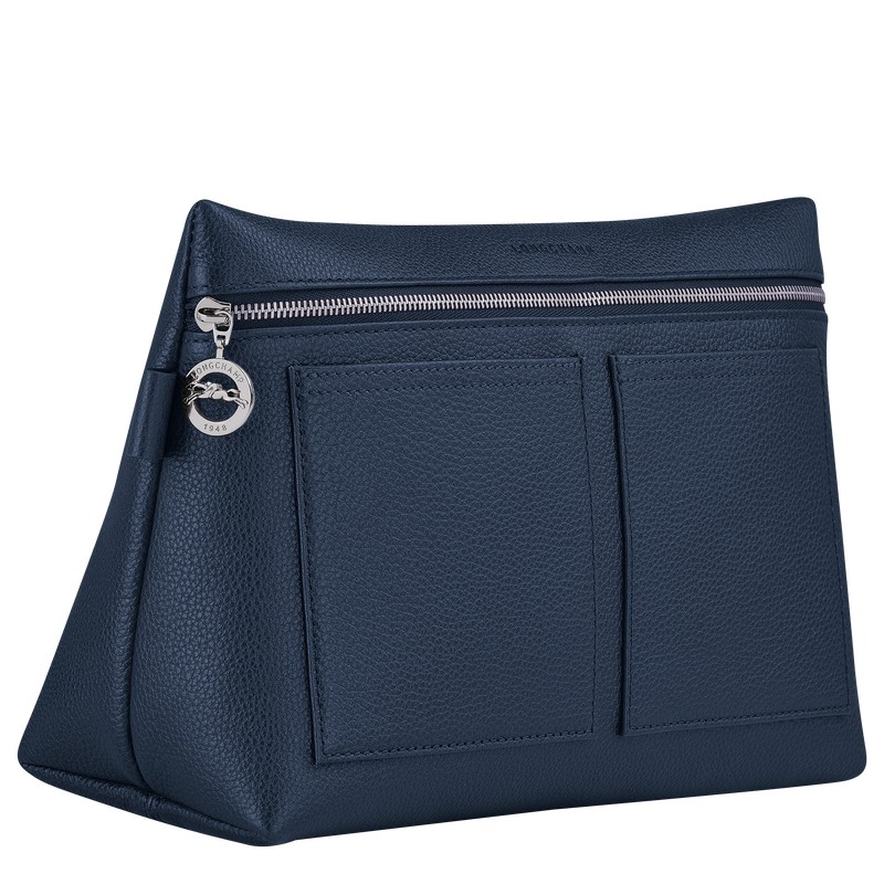 Longchamp Le Foulonné Toiletry Case Navy | 0416QTAHN