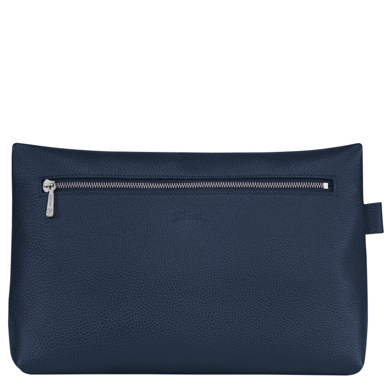 Longchamp Le Foulonné Toiletry Case Navy | 0416QTAHN